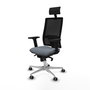 PIQUERAS Y CRESPO Silla de oficina Horna Gris con respaldo de malla Negro