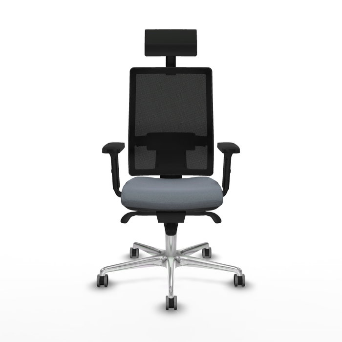 PIQUERAS Y CRESPO Silla de oficina Horna Gris con respaldo de malla Negro