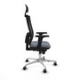 PIQUERAS Y CRESPO Silla de oficina Horna Gris con respaldo de malla Negro