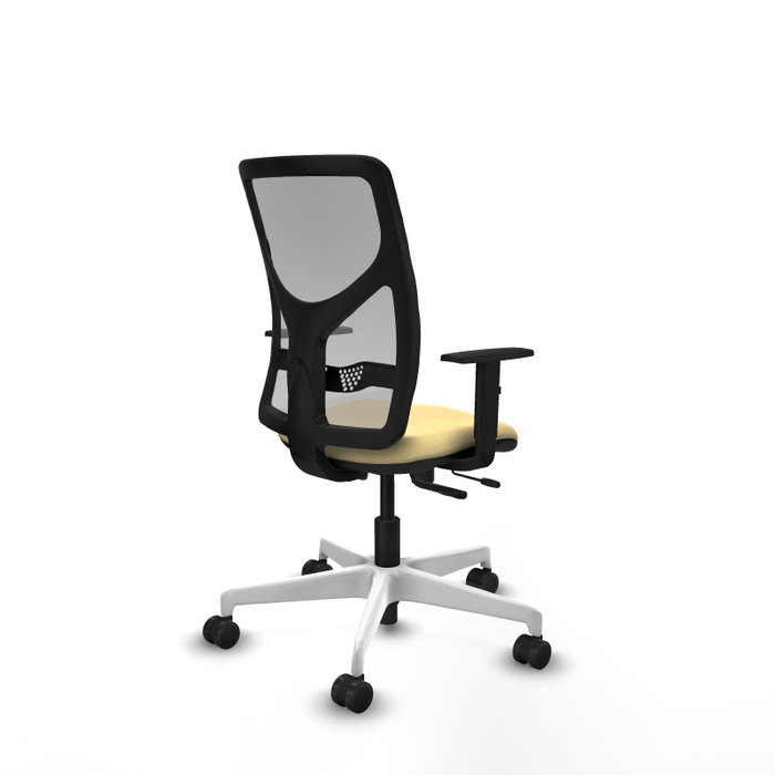 PIQUERAS Y CRESPO Silla de oficina Motilla con mecanismo Sincro/Traslack, Crema y Gris
