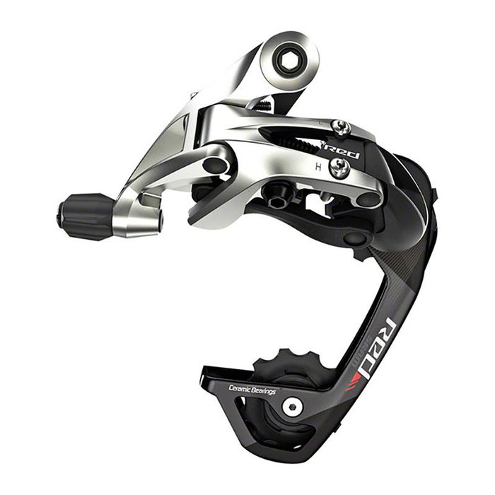 Sram RED 11 velocidades Cambio trasero negro-plateado Fibra carbono y aluminio Exact Actuation Sram RED 11 velocidades Cambio trasero negro-plateado Fibra carbono y aluminio Exact Actuation