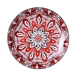 Home Deco Factory Plato Jaipur Rojo Porcelana Diámetro 19 cm