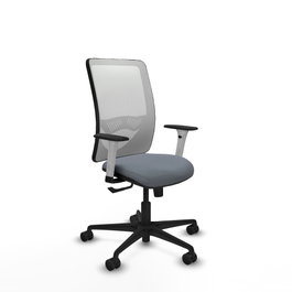 PIQUERAS Y CRESPO Silla de oficina Zulema con mecanismo Sincro, Gris y Blanco