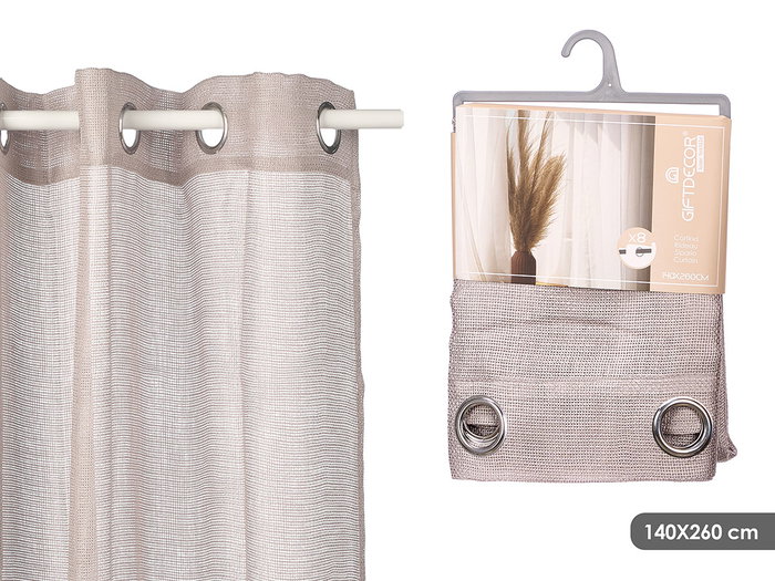 Giftdecor Cortina Gris Relieve 140 x 260 cm (Set de 6) Giftdecor Cortina Gris Relieve 140 x 260 cm (Set de 6)