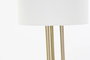 DKD Home Decor Lámpara de Pie Glam Dorado Blanco Metal Lino 33 x 165 x 33 cm