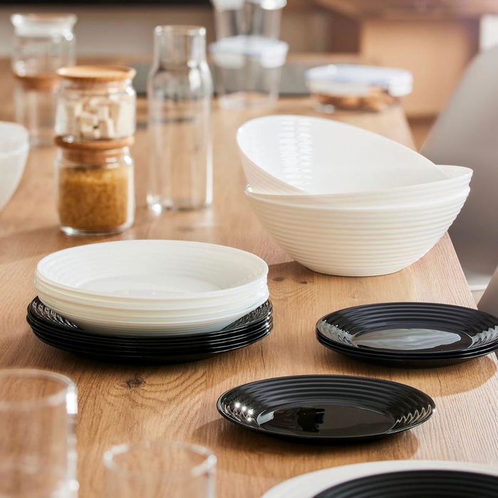 Vajilla Vidrio Harena N&B Luminarc 18 Piezas - 6 Personas