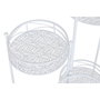 DKD Home Decor Macetero de Hierro con Diseño de Hojas Blanco