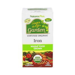 NATURES PLUS Hierro 30 Cápsulas - Complemento alimenticio de hierro natural para energía y sistema inmunitario, apto veganos y embarazadas