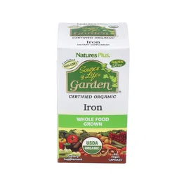 NATURES PLUS Hierro 30 Cápsulas - Complemento alimenticio de hierro natural para energía y sistema inmunitario, apto veganos y embarazadas