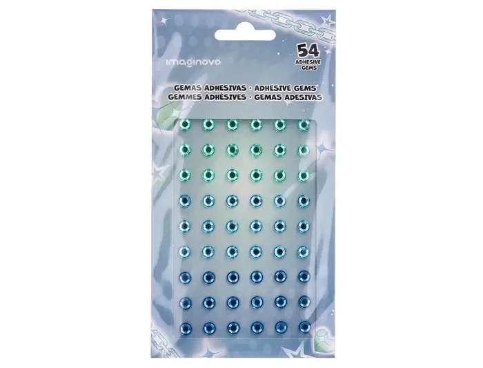 Imaginovo Pegatinas Gemas Verdes y Azules Brillantes con Relieve para Todas Superficies 190x105 mm