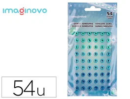 Imaginovo Pegatinas Gemas Verdes y Azules Brillantes con Relieve para Todas Superficies 190x105 mm