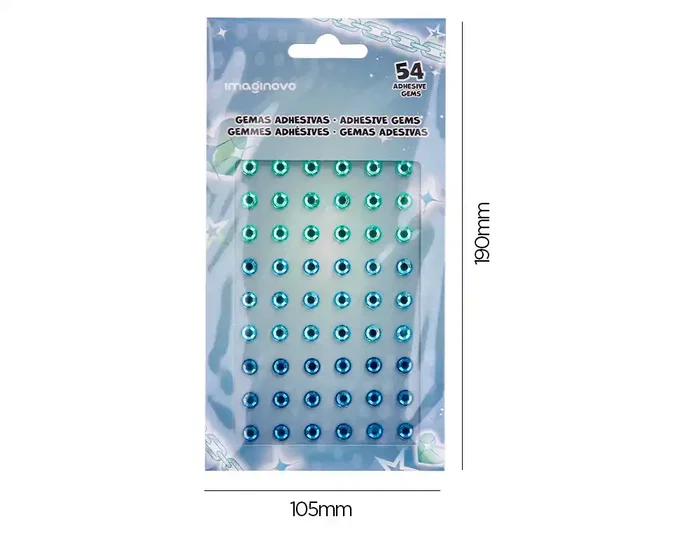 Imaginovo Pegatinas Gemas Verdes y Azules Brillantes con Relieve para Todas Superficies 190x105 mm
