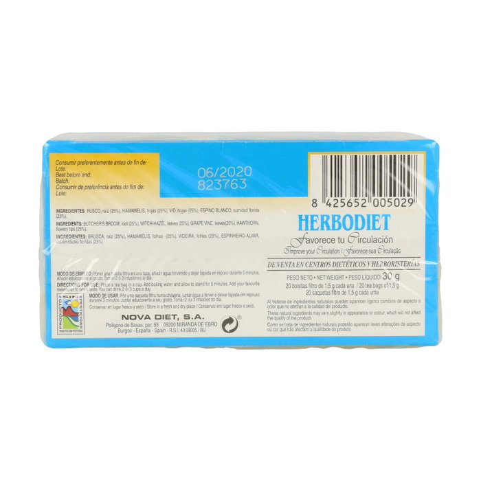 Nova Diet Herbodiet Favorece Tu Circulación 20 bolsitas infusoras
