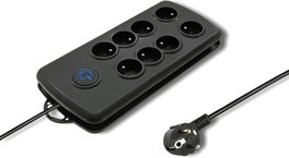Qoltec Regleta de protección con 8 tomas y 2,5m, negra