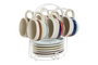 DKD Home Decor Teide 2023 Tazas de Café Tropical Colección Azul Verde Dolomita Set de 6 180 ml x 20 x 20 cm x 18 cm Apto Microondas Lavavajillas