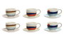 DKD Home Decor Teide 2023 Tazas de Café Tropical Colección Azul Verde Dolomita Set de 6 180 ml x 20 x 20 cm x 18 cm Apto Microondas Lavavajillas