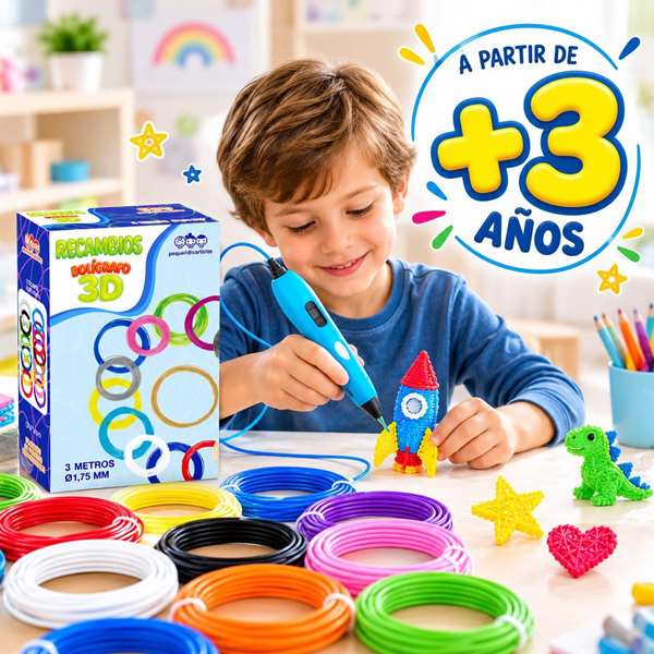 Jugatoys - pequeñ@sartistas Recambios para Bolígrafo 3D, 15 colores