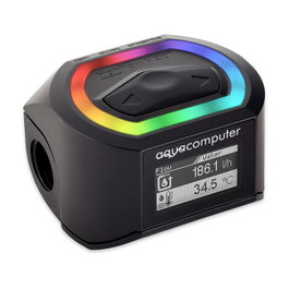 Aquacomputer Durchflusssensor high flow NEXT con OLED y RGBpx, negro