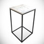 Hanah Home Mesa Auxiliar Pure Marmo, Tablero de Partículas Recubierto de Melamina, Blanco y Negro, Elegancia y Funcionalidad para su Hogar