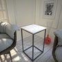 Hanah Home Mesa Auxiliar Pure Marmo, Tablero de Partículas Recubierto de Melamina, Blanco y Negro, Elegancia y Funcionalidad para su Hogar