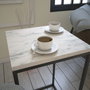 Hanah Home Mesa Auxiliar Pure Marmo, Tablero de Partículas Recubierto de Melamina, Blanco y Negro, Elegancia y Funcionalidad para su Hogar