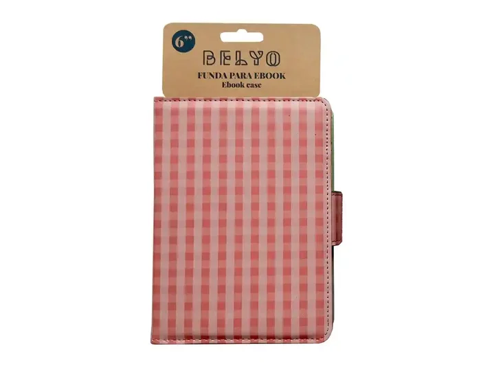 Funda para eBook Wondee Layla Cuadros Rosa 170x200x130 mm