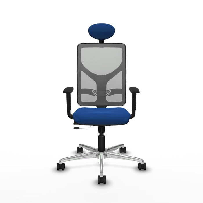 PIQUERAS Y CRESPO Silla de oficina Motilla Azul y Gris con mecanismo Sincro/Traslack
