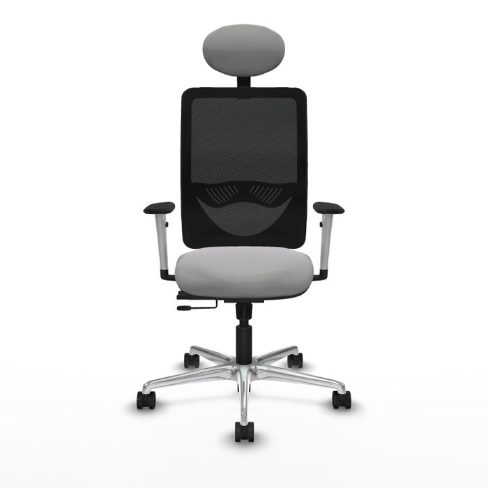 PIQUERAS Y CRESPO Silla de oficina Zulema con mecanismo Sincro/Traslack Gris claro y Negro