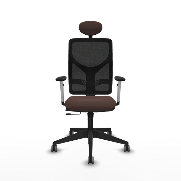 PIQUERAS Y CRESPO Silla de oficina Motilla con mecanismo Sincro/Traslack, Marrón oscuro y Negro