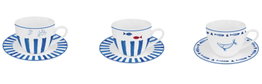 DKD Home Decor Set de Taza y Platillo Finisterre Surtido de Colores