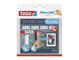 Tesa Powerstrips Click Tira Adhesiva hasta 1,8 kg 4x2