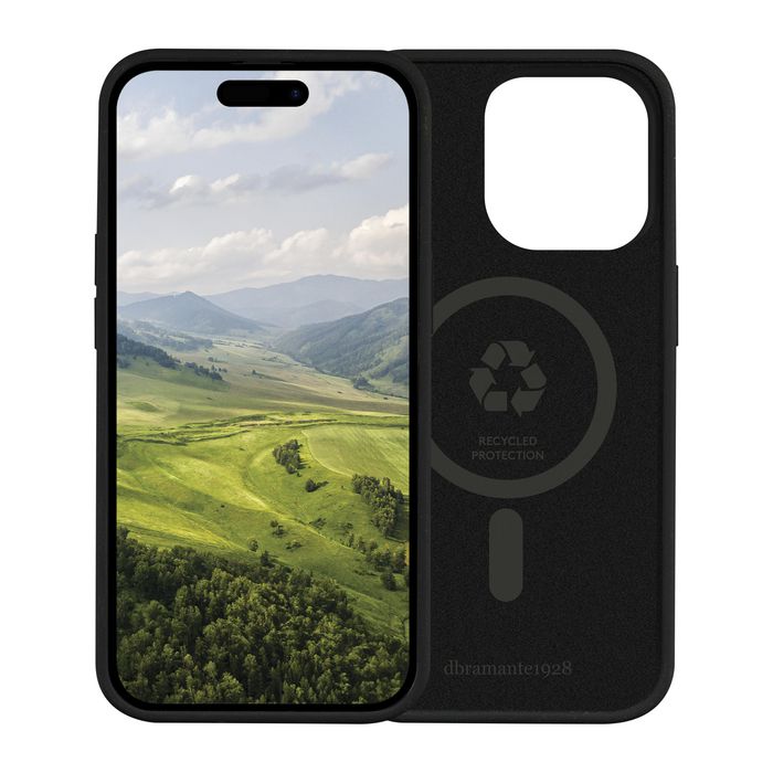 dbramante1928 Monaco Funda para iPhone 15 Pro Max con MagSafe, Silicona Reciclada, Protección Impacto, Negro Noche dbramante1928 Monaco Funda para iPhone 15 Pro Max con MagSafe, Silicona Reciclada, Protección Impacto, Negro Noche