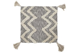 DKD Home Decor Funda Cojín Algodón 60x60x3 Flecos Gris