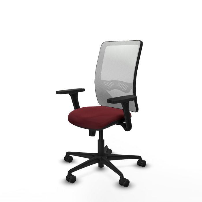 PIQUERAS Y CRESPO Silla de oficina Zulema con mecanismo Sincro, Granate y Blanco PIQUERAS Y CRESPO Silla de oficina Zulema con mecanismo Sincro, Granate y Blanco