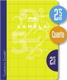 LAMELA Libreta A5 50 Hojas 70g Cuadrovía 2.5mm Colores Surtidos