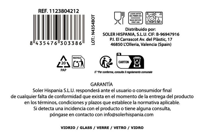 La Mediterranea Vaso "Ariza" Md 270 ml ø7.9x8.9 cm (48 Unidades)