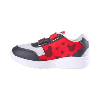 Deportiva Suela Pvc Con Luces Elásticos Mickey Rojo