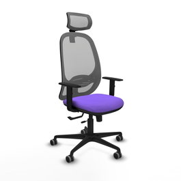 PIQUERAS Y CRESPO Silla de oficina Cilanco con mecanismo Sincro/Traslack, Lila y Gris