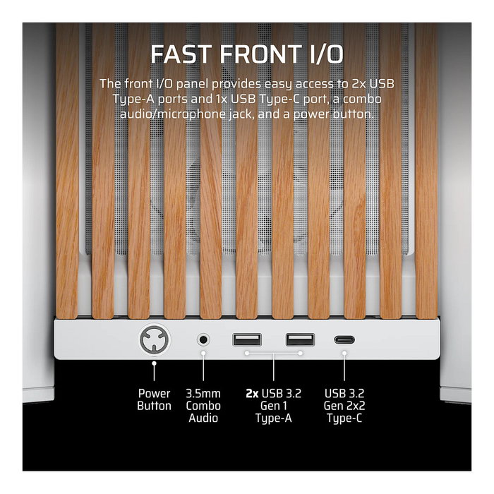 Corsair FRAME 4000D WOOD RS Mid-Tower Blanco/Roble