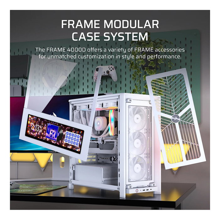 Corsair FRAME 4000D WOOD RS Mid-Tower Blanco/Roble