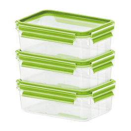 EMSA Food Clip & Close 515583 - Caja de plástico TPE transparente, 0.55 L, apta para lavavajillas y sin BPA, 6 piezas