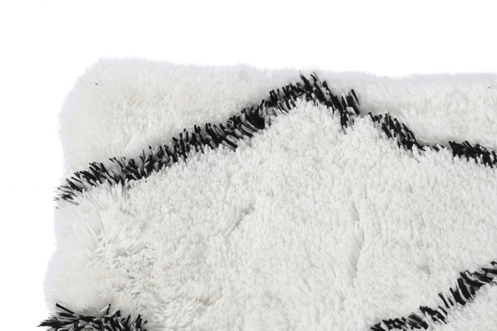 DKD Home Decor Alfombra de Poliéster con Rombos Blanco y Negro 160x230x5 cm