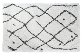DKD Home Decor Alfombra de Poliéster con Rombos Blanco y Negro 160x230x5 cm