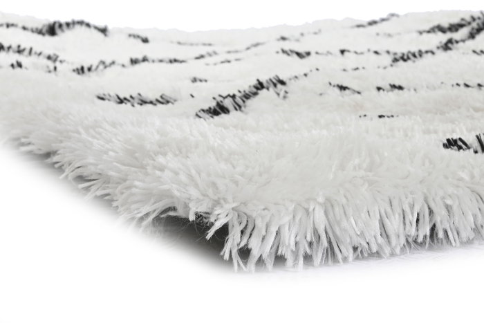 DKD Home Decor Alfombra de Poliéster con Rombos Blanco y Negro 160x230x5 cm
