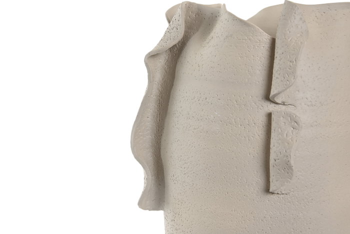 DKD Home Decor Jarrón de Cerámica Blanco Orgánico Artesanal