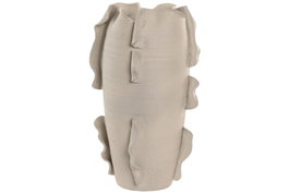DKD Home Decor Jarrón de Cerámica Blanco Orgánico Artesanal