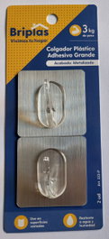 BRIPLAS Colgador Adhesivo para Cocina o Baño Cromo Pack de 2