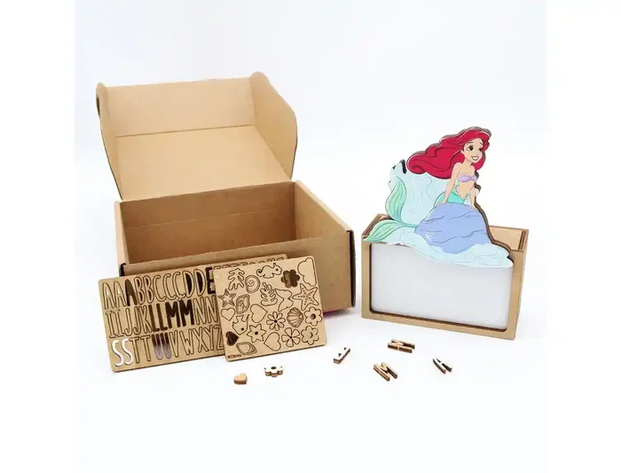 Wondee Lámpara de Madera Ariel Personalizable, Luz LED con Batería, Flujo Luminoso 60 Lúmenes