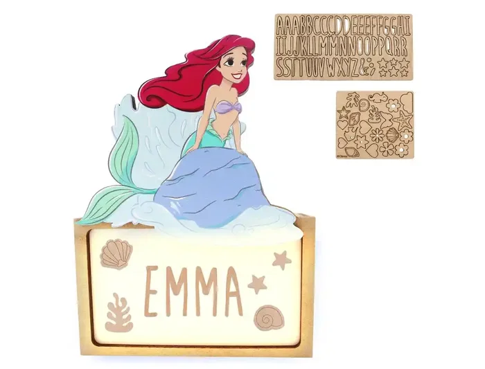 Wondee Lámpara de Madera Ariel Personalizable, Luz LED con Batería, Flujo Luminoso 60 Lúmenes