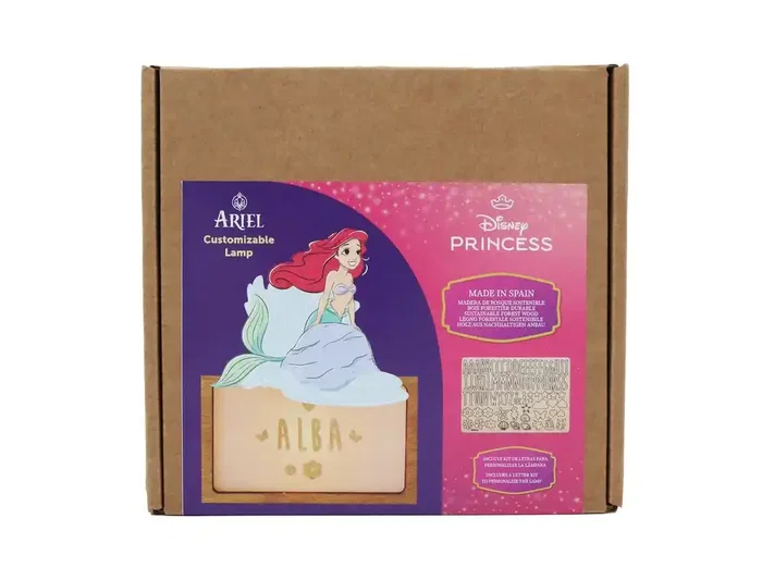 Wondee Lámpara de Madera Ariel Personalizable, Luz LED con Batería, Flujo Luminoso 60 Lúmenes